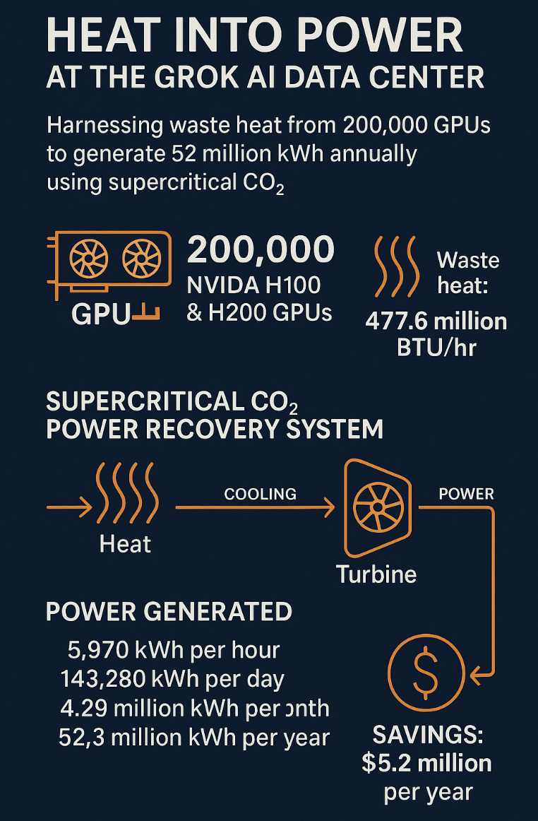 The potential of supercritical CO2 in a AI Data Center 